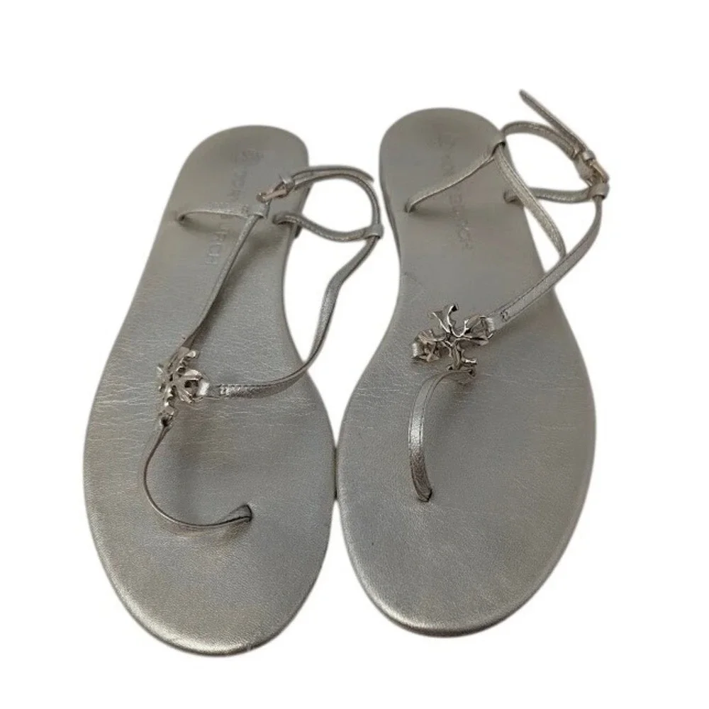 Tory Burch Capri Sandals‎ Metallic Finish ankle straps Women's sz 8